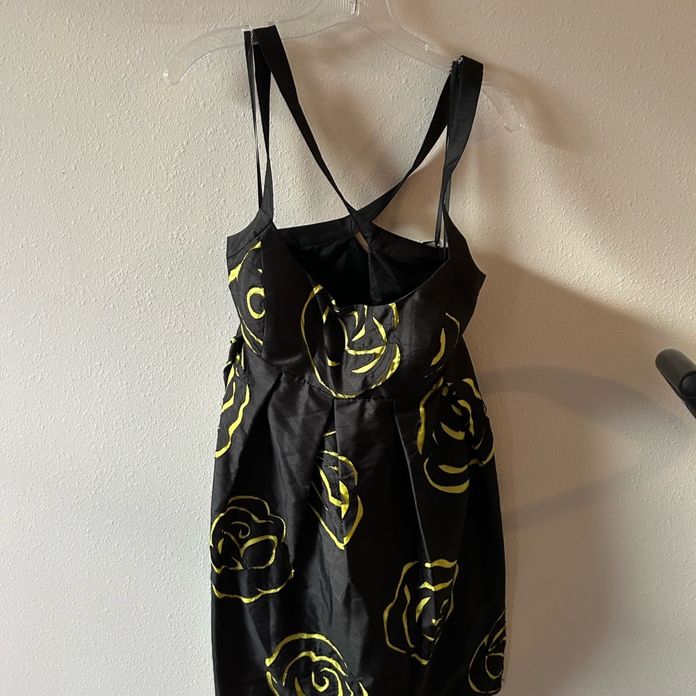 INC International Concepts Black Dress with Yellow Accents